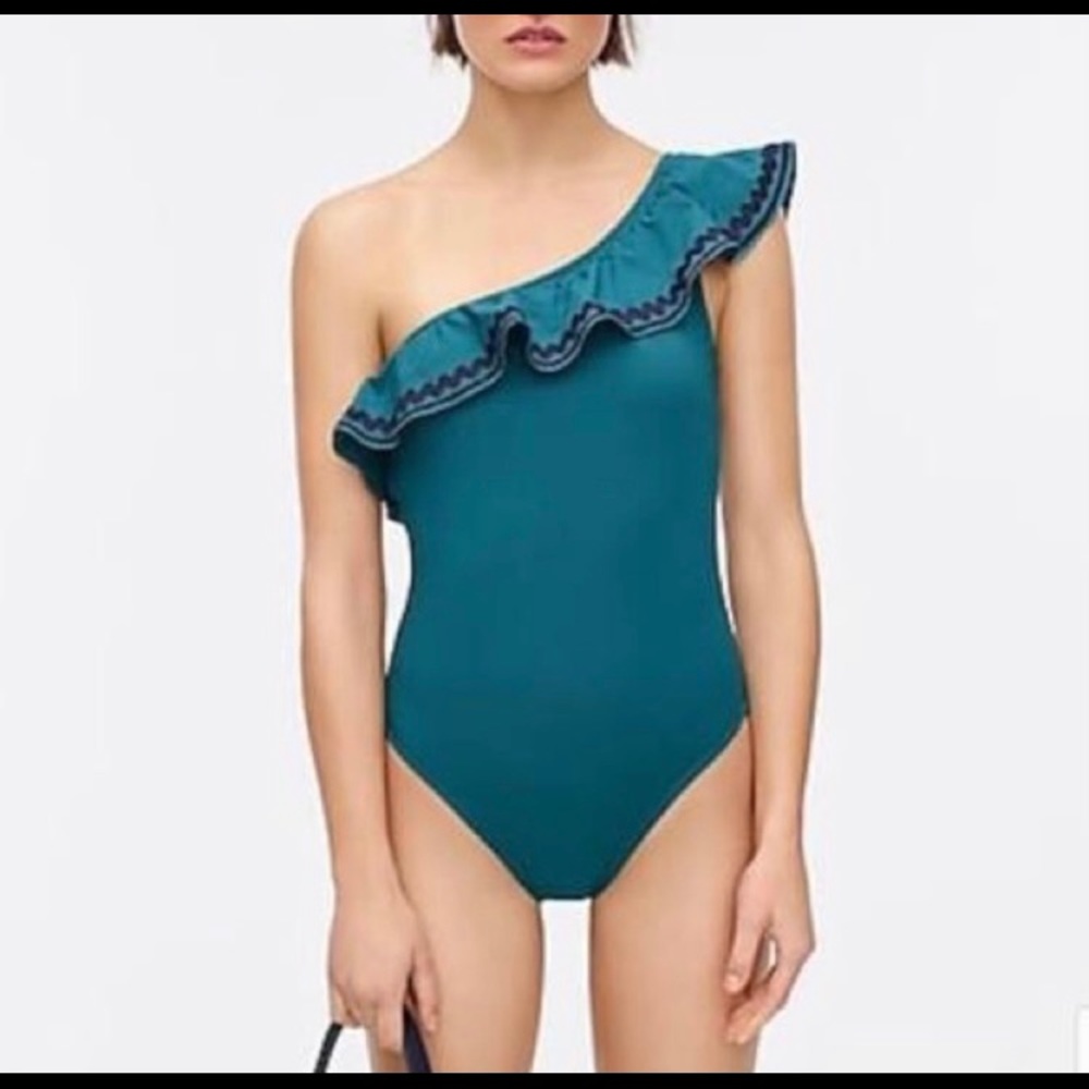 J Crew green one piece swimsuit